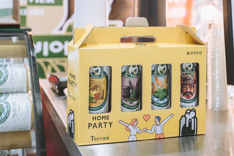 원하는 4종의 맥주를 담아갈 수 있는 트레비어 패키징 (사진: BELOCAL 장군 에디터)